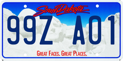 SD license plate 99ZA01