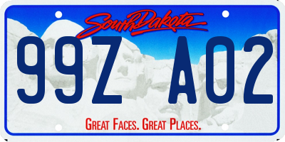 SD license plate 99ZA02