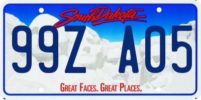 SD license plate 99ZA05