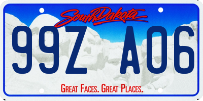 SD license plate 99ZA06