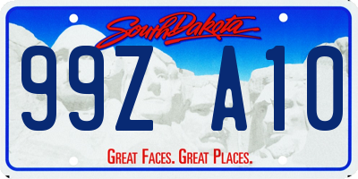 SD license plate 99ZA10