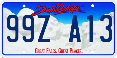 SD license plate 99ZA13