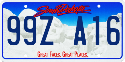 SD license plate 99ZA16