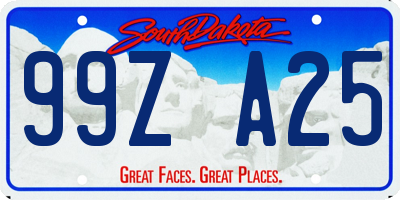 SD license plate 99ZA25