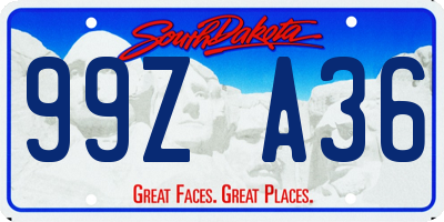 SD license plate 99ZA36