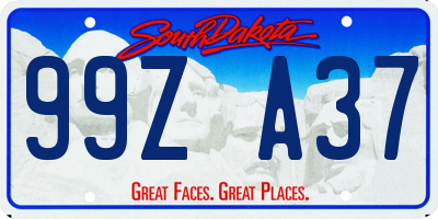 SD license plate 99ZA37