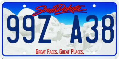 SD license plate 99ZA38