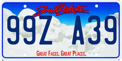 SD license plate 99ZA39