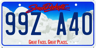 SD license plate 99ZA40