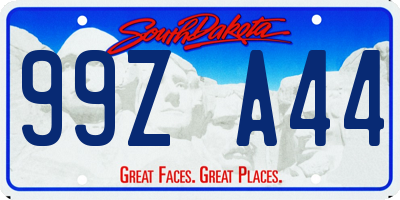 SD license plate 99ZA44