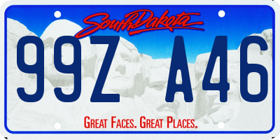 SD license plate 99ZA46