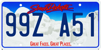 SD license plate 99ZA51