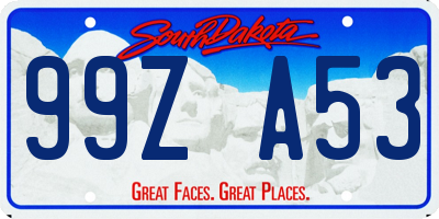 SD license plate 99ZA53