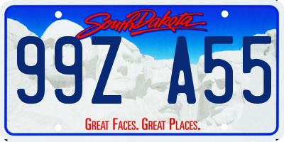 SD license plate 99ZA55