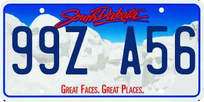 SD license plate 99ZA56