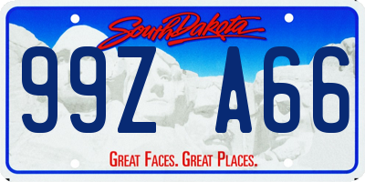 SD license plate 99ZA66