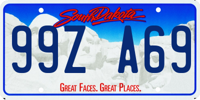 SD license plate 99ZA69