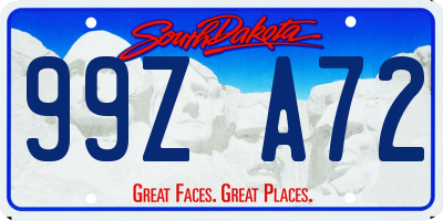 SD license plate 99ZA72