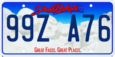 SD license plate 99ZA76