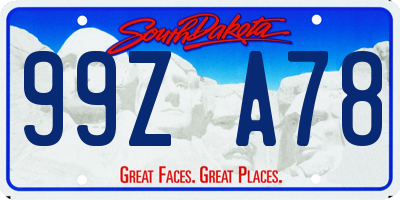 SD license plate 99ZA78