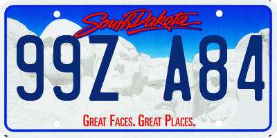 SD license plate 99ZA84