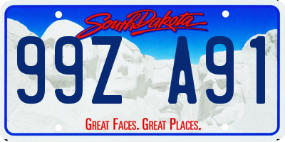SD license plate 99ZA91