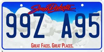 SD license plate 99ZA95
