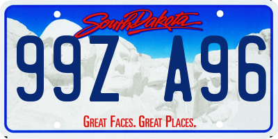 SD license plate 99ZA96