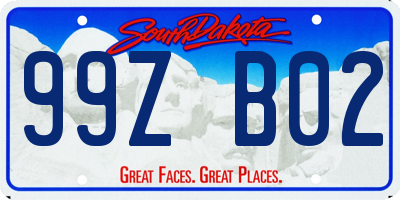 SD license plate 99ZB02