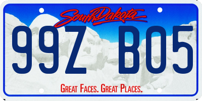 SD license plate 99ZB05