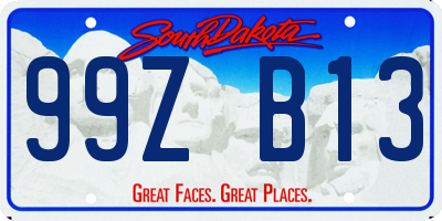 SD license plate 99ZB13
