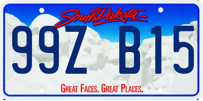 SD license plate 99ZB15