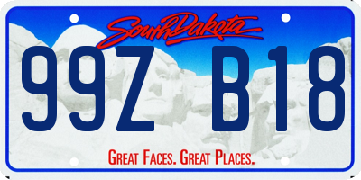 SD license plate 99ZB18