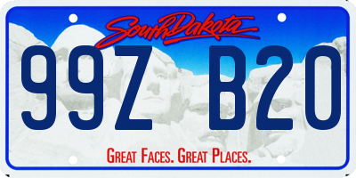 SD license plate 99ZB20