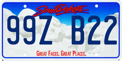 SD license plate 99ZB22