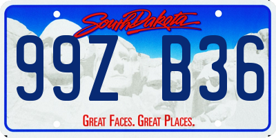 SD license plate 99ZB36