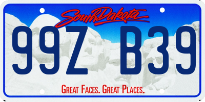 SD license plate 99ZB39