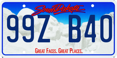 SD license plate 99ZB40