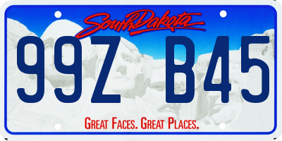 SD license plate 99ZB45