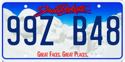 SD license plate 99ZB48