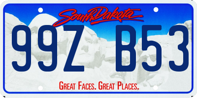 SD license plate 99ZB53