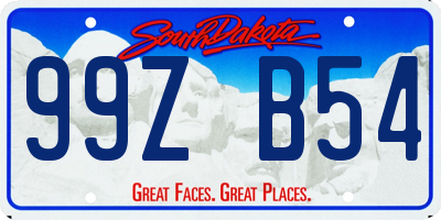 SD license plate 99ZB54