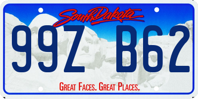 SD license plate 99ZB62