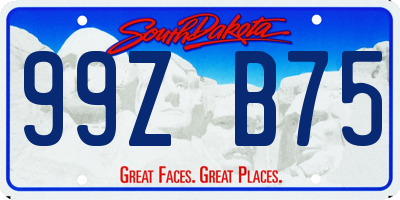 SD license plate 99ZB75