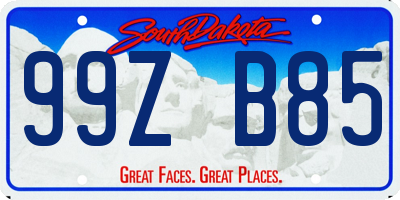 SD license plate 99ZB85