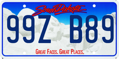 SD license plate 99ZB89