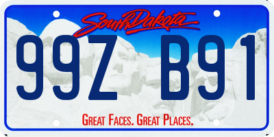 SD license plate 99ZB91