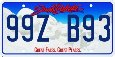 SD license plate 99ZB93