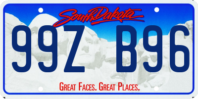 SD license plate 99ZB96
