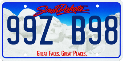 SD license plate 99ZB98